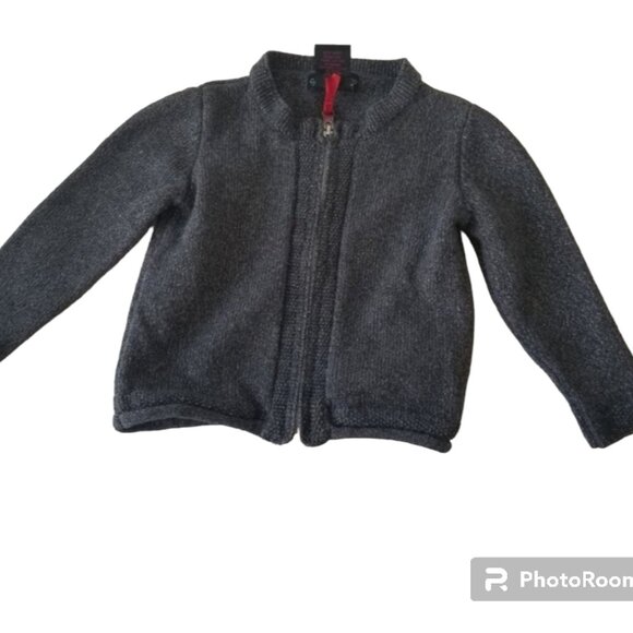 Cynthia Rowley Sweater Jacket Full Zip Grey Metallic Long Sleeve 9 - 12 Month - Picture 1 of 7